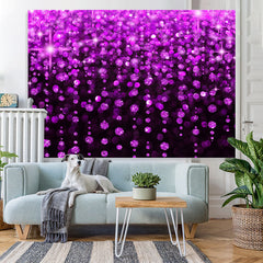 Lofaris Purple And Black Glitter Birthday Backdrop For Girl