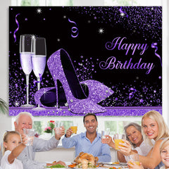Lofaris Purple And Black Glitter High-Heel With Goblet Backdrop