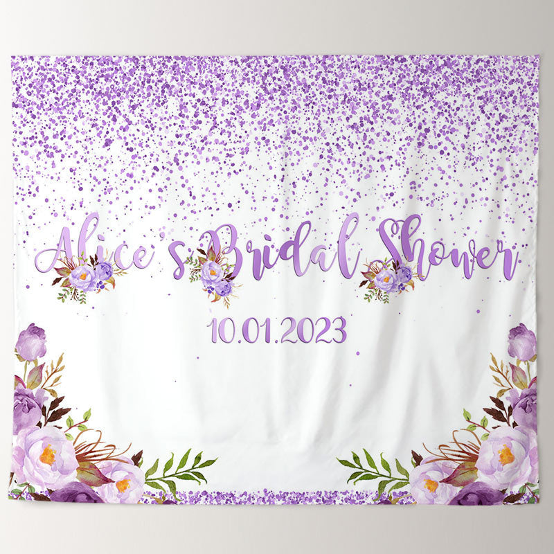 Lofaris Purple And Floral Themed Miss To Ms Wedding Backdrop