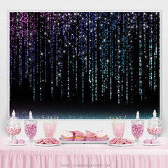 Lofaris Purple Blue Bokeh Glitter Black Birthday Party Backdrop