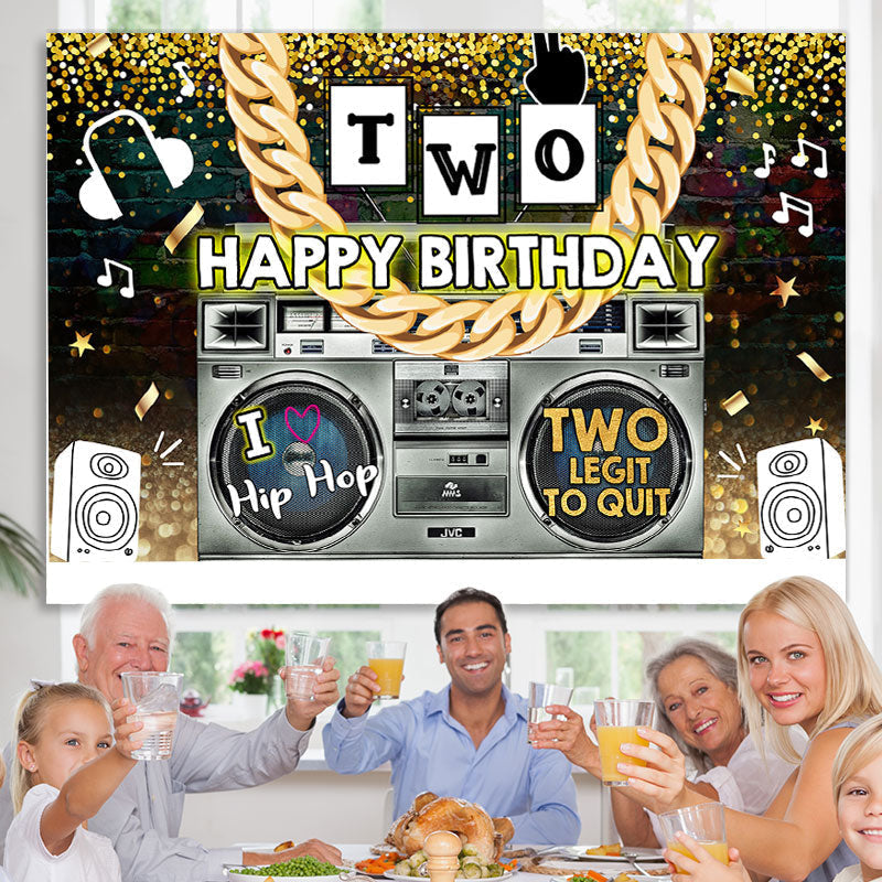 Lofaris Radio And Golden Chain Hip Hop 2th birthday Backdrop