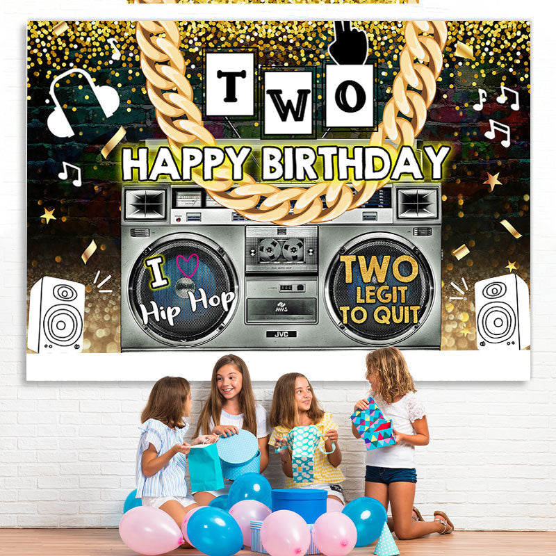 Lofaris Radio And Golden Chain Hip Hop 2th birthday Backdrop