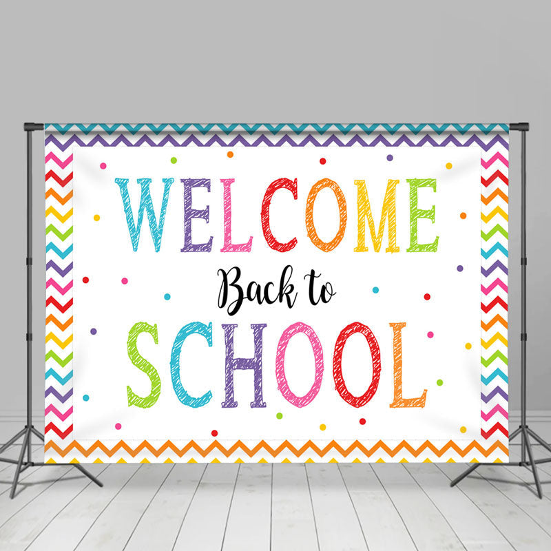 Lofaris Rainbow Color Stripes Welcome Back To School Backdrop
