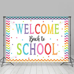 Lofaris Rainbow Color Stripes Welcome Back To School Backdrop