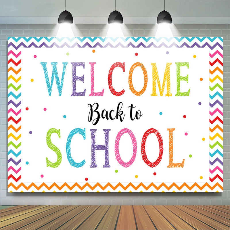 Lofaris Rainbow Color Stripes Welcome Back To School Backdrop