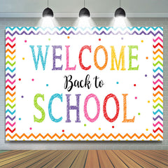Lofaris Rainbow Color Stripes Welcome Back To School Backdrop