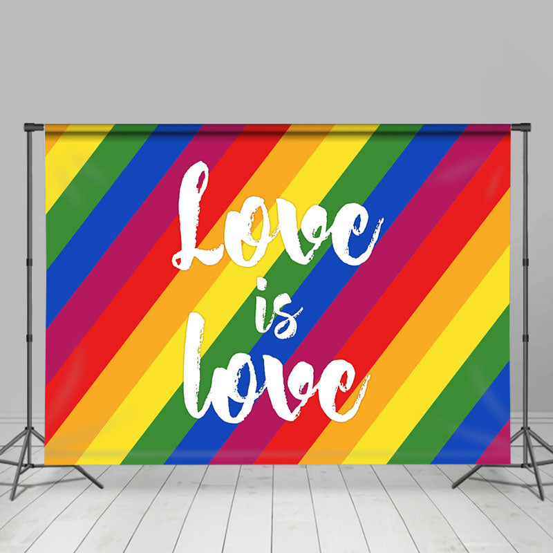 Lofaris Rainbow Colorful Love Is Valentines Backdrop