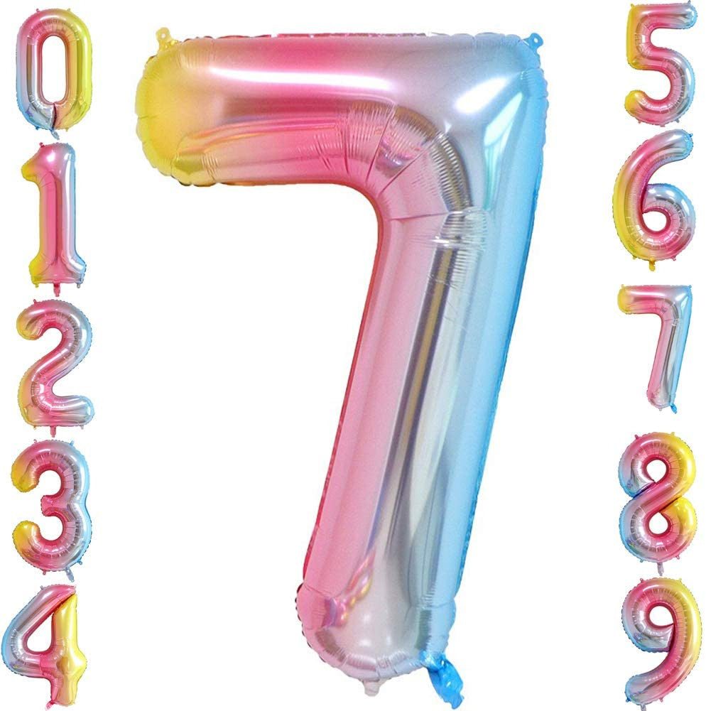 Lofaris Rainbow DIY Number Balloons 40 inch Party Decoration