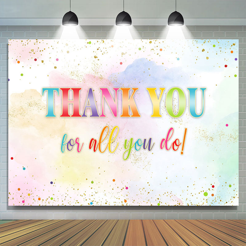 Lofaris Rainbow Dot Watercolor Painting Thanksgiving Backdrop