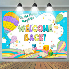 Lofaris Rainbow Fire Balloon Welcome Back To School Backdrop