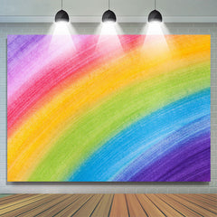 Lofaris Rainbow Stripe Simple LGBT Valentines Day Backdrop