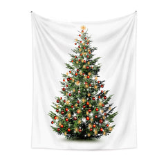 Lofaris Red Bauble Christmas Tree Sparkle Deco Wall Tapestry