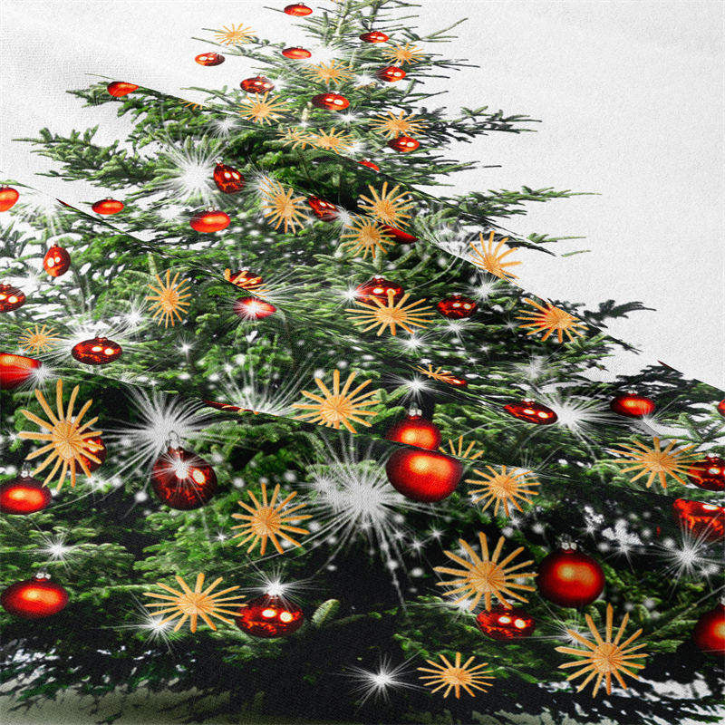 Lofaris Red Bauble Christmas Tree Sparkle Deco Wall Tapestry