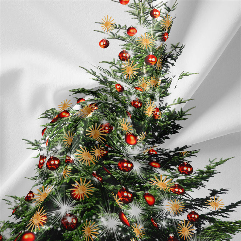 Lofaris Red Bauble Christmas Tree Sparkle Deco Wall Tapestry