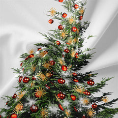 Lofaris Red Bauble Christmas Tree Sparkle Deco Wall Tapestry