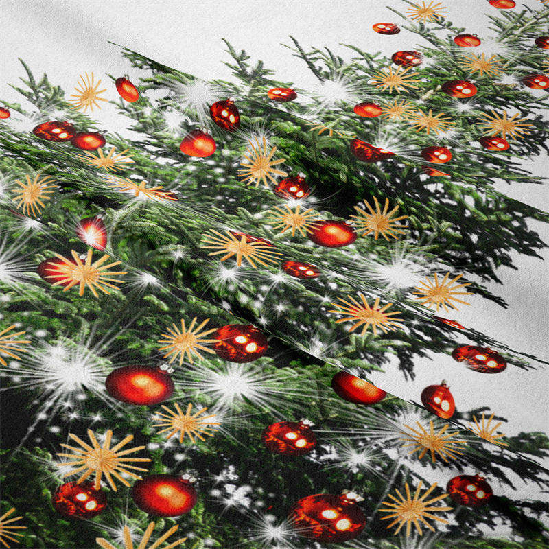 Lofaris Red Bauble Christmas Tree Sparkle Deco Wall Tapestry