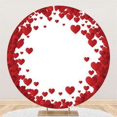 Lofaris Red Hearts Round Simple Happy Valentines Backdrops