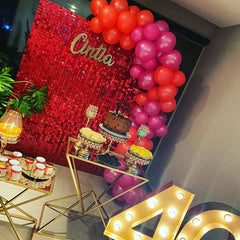 Lofaris Red Shimmer Wall Panels Party Decorations For Wedding