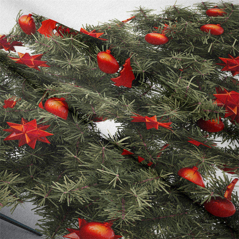 Lofaris Red Star Dark Green Christmas Tree Wall Tapestry
