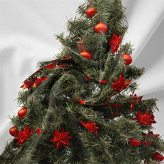 Lofaris Red Star Dark Green Christmas Tree Wall Tapestry