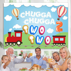 Lofaris Red Train And Chugga Happy 2nd Birthday Party Backdrop