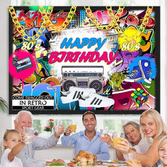 Lofaris Retro Hip Pop Urban Graffiti Happy Birthday Backdrop