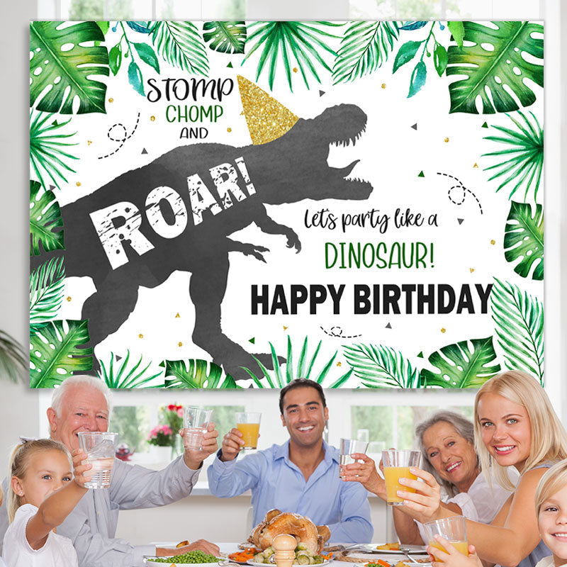Lofaris Roar Jungle Forest Tyrannosaurus Rex Birthday Backdrop