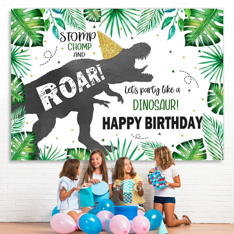 Lofaris Roar Jungle Forest Tyrannosaurus Rex Birthday Backdrop