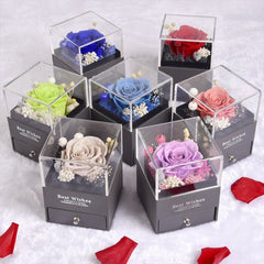 Lofaris Rose Flower Jewelry Box Valentines Day Gifts