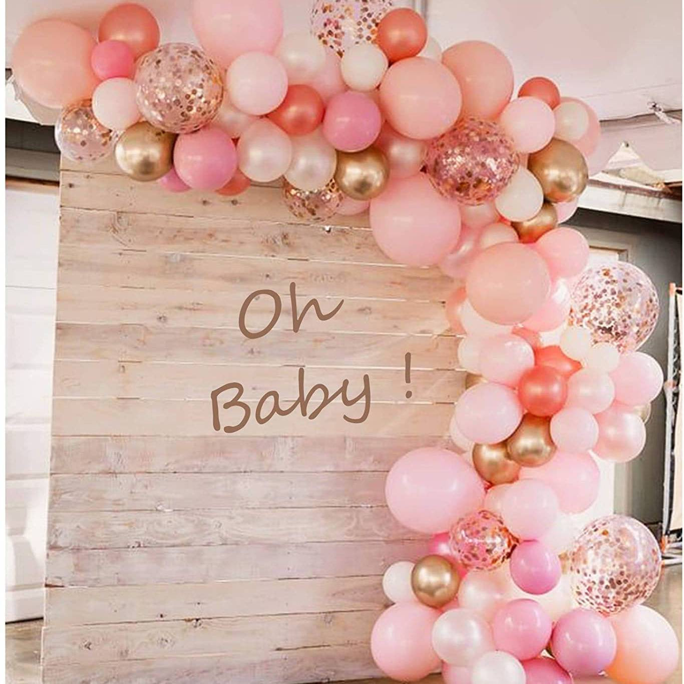 Lofaris Rose Gold 125 Pack DIY Balloon Arch Kit | Garland Party Decorations - Pink