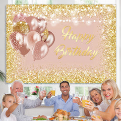 Lofaris Rose Gold and Glitter Birthday Backdrop for Girl