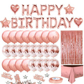 Lofaris Rose Gold Birthday Balloon Decoration for Girls Women