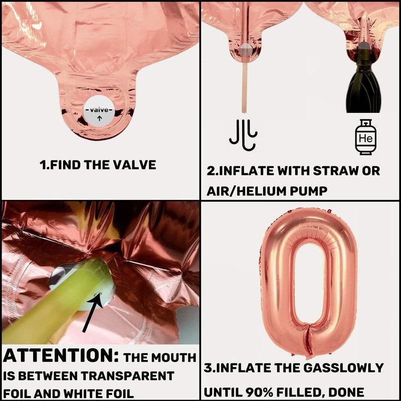 Lofaris Rose Gold Birthday Balloon Decoration for Girls Women