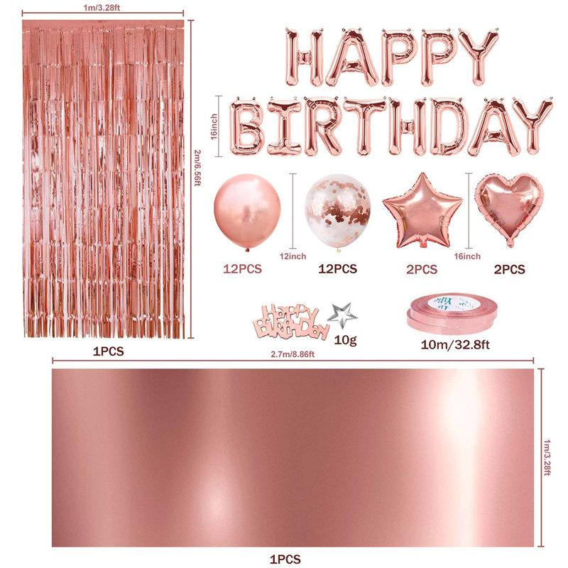 Lofaris Rose Gold Birthday Balloon Decoration for Girls Women