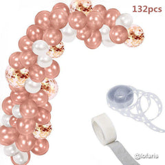 Lofaris Rose Gold DIY 130 Pack Balloon Arch Kit | Party Decorations - White