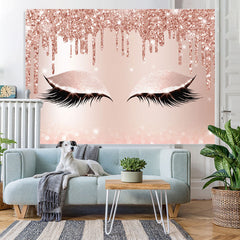 Lofaris Rose Gold Glitter Bokeh Pretty Eyes Backdrop for Girl