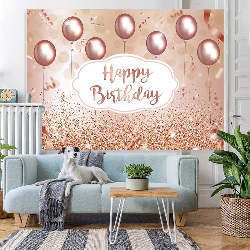 Lofaris Rose Gold Happy Birthday Backdrop for Sweet 16 Girls