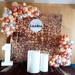 Lofaris Dark Gold Shimmer Wall Panels | Wedding Event Party Decorations