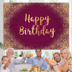 Lofaris Rose Pink And Glitter Gold Happy Birthday Backdrop