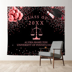 Lofaris Rose Pink Bokeh Ballons Class Of 2022 Black Backdrop