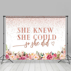 Lofaris Rose Pink She Did Graduation Party Backdrop For Girl