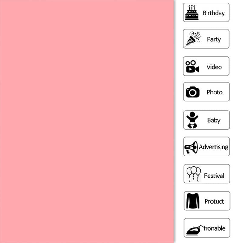 Lofaris Rose Pink Solid Simple Party Backdrop for Photo
