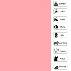 Lofaris Rose Pink Solid Simple Party Backdrop for Photo