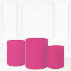 Lofaris Rose Red Cake Table Cover Solid Color Theme Cylinder