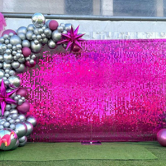 Lofaris Rose Red Shimmer Wall Panels For Event Party Decor