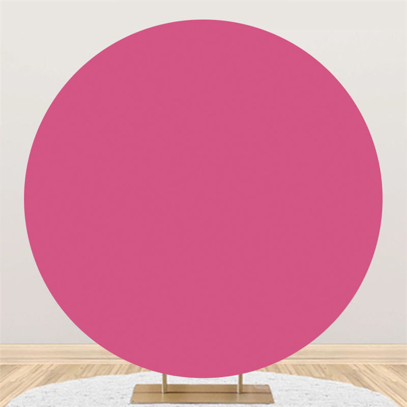 Lofaris Rose Red Solid Color Happy Birthday Circle Backdrop