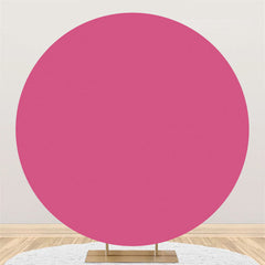 Lofaris Rose Red Solid Color Happy Birthday Circle Backdrop