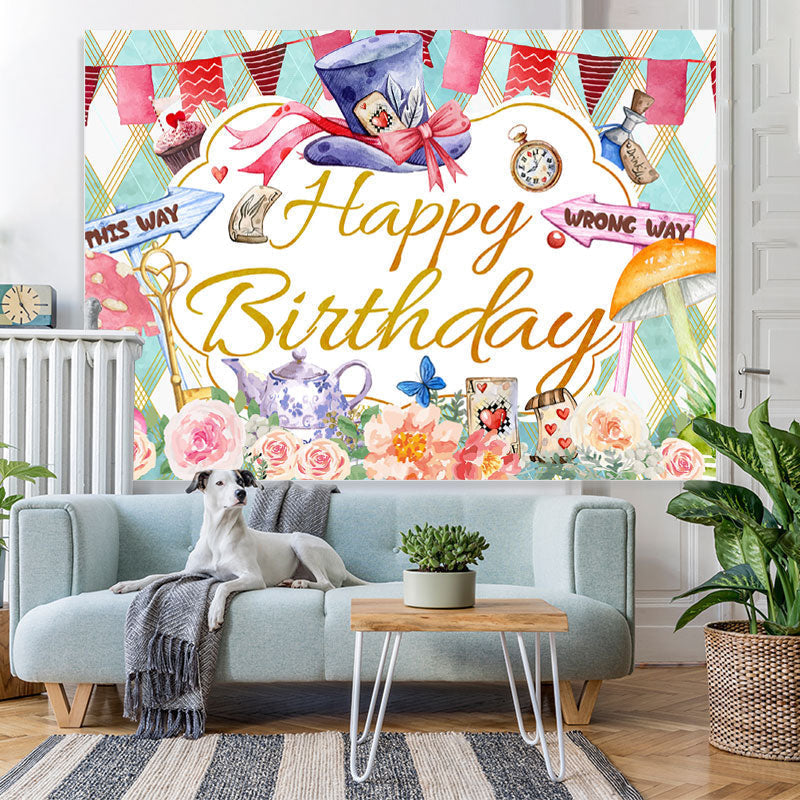 Lofaris Roses Cards Magician Cartoon Themed Birthday Backdrop