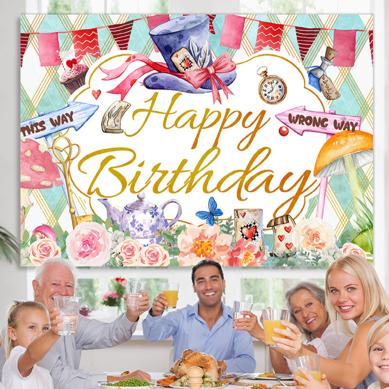 Lofaris Roses Cards Magician Cartoon Themed Birthday Backdrop