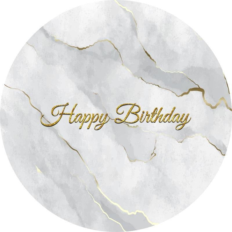 Lofaris Round Abstract Marbling Birthday Backdrop For Party